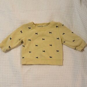 The Black Dog Kids Sweatshirt in Yellow with Black Dog Pattern